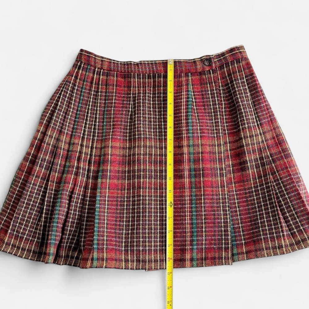 Vintage Union Made Tartan Plaid Wool Mini Wrap Skirt - Picture 6 of 7